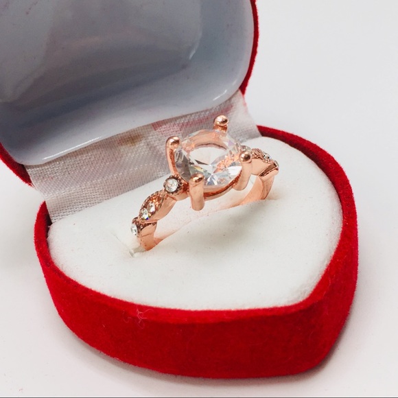 14k rose gold ring wedding diamond - Picture 7 of 8